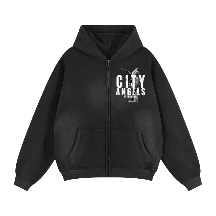 Zip-Through Boxy City Of Angels Hoodie